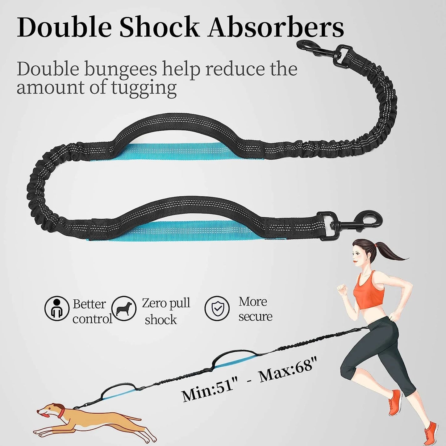 Walk Free™ Hands-Free Dog Leash with Zipper Pouch